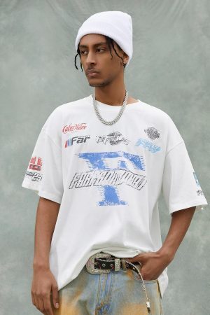 Concert Outfit Racing Afterimage Lettering T-Shirt