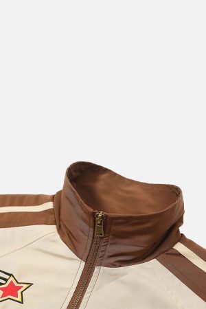 Concert Outfit Racing Embroidered Patchwork Jacket