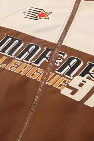 Concert Outfit Racing Embroidered Patchwork Jacket