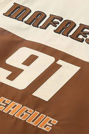 Concert Outfit Racing Embroidered Patchwork Jacket