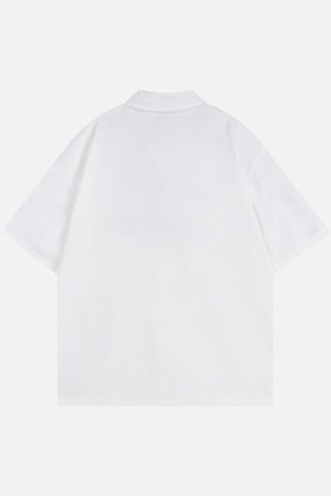 Concert Outfit Racing Style Oversized Short Sleeve Shirt