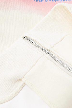 Concert Outfit Rainbow Musical Notes Embroidered Hoodie