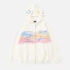 Concert Outfit Rainbow Musical Notes Embroidered Hoodie