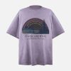 Concert Outfit Rainbow Print Crew Neck T-Shirt