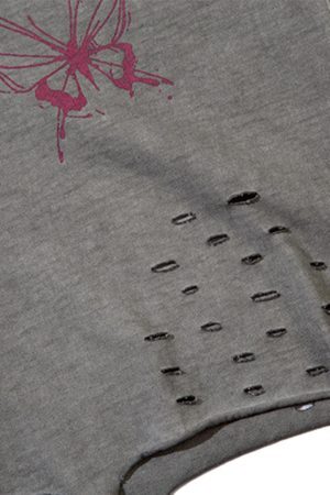 Concert Outfit Raw Edge Butterfly Print Vest