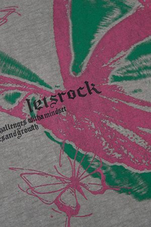 Concert Outfit Raw Edge Butterfly Print Vest