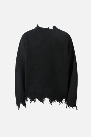 Concert Outfit Raw Edge Half-Zip Knitted Sweater