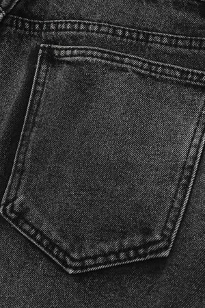 Concert Outfit Raw Edge Patch Straight Jeans