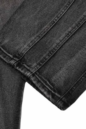 Concert Outfit Raw Edge Patch Straight Jeans