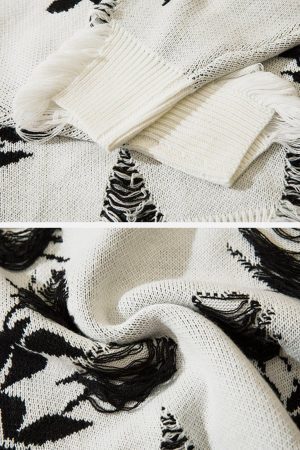 Concert Outfit Raw Edge Rose Sweater