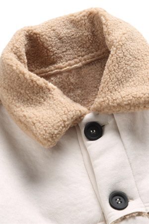 Concert Outfit Raw Edge Star Embroidered Fleece Jacket