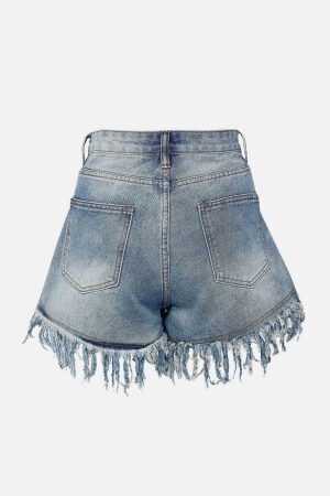 Concert Outfit Raw Ripped Denim Shorts