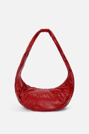 Concert Outfit Red Faux Leather Diagonal Bag