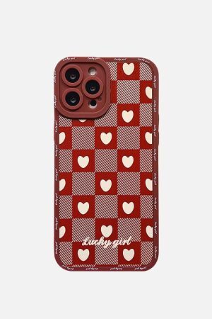 Concert Outfit Red Love Lattice iPhone Case