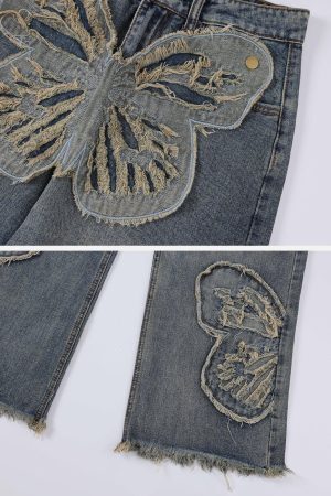 Concert Outfit Removable Butterfly Loose Jeans