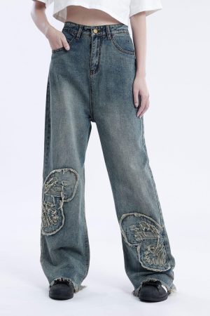 Concert Outfit Removable Butterfly Loose Jeans
