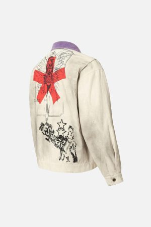 Concert Outfit Retro Badge Dirty Dye Detroit Jacket