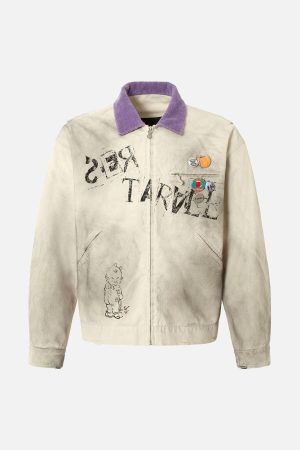 Concert Outfit Retro Badge Dirty Dye Detroit Jacket