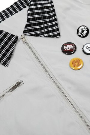 Concert Outfit Retro Badge Stitching Work Jacket