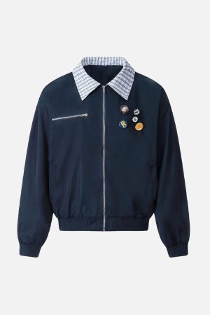 Concert Outfit Retro Badge Stitching Work Jacket