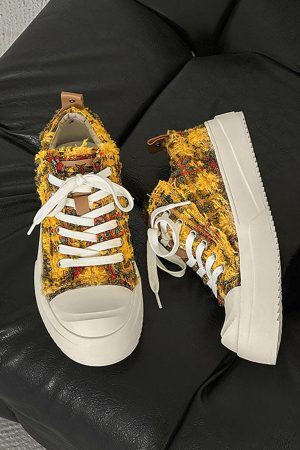 Concert Outfit Retro Canvas Irregular Sneakers