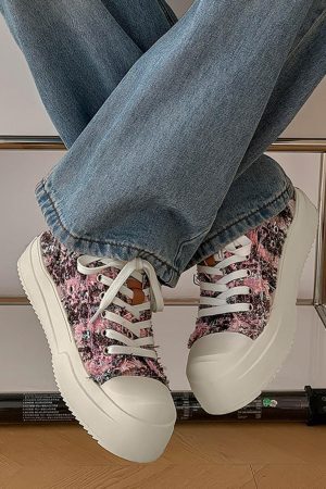 Concert Outfit Retro Canvas Irregular Sneakers