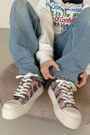 Concert Outfit Retro Canvas Irregular Sneakers