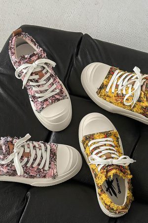 Concert Outfit Retro Canvas Irregular Sneakers