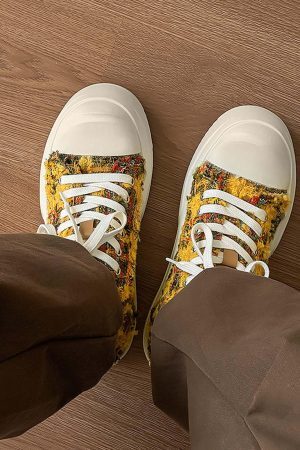 Concert Outfit Retro Canvas Irregular Sneakers