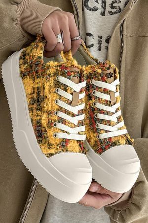 Concert Outfit Retro Canvas Irregular Sneakers