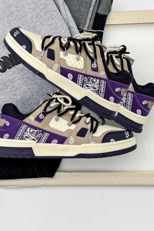 Concert Outfit Retro Cashew Flower Board Casual Shoes