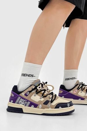 Concert Outfit Retro Cashew Flower Board Casual Shoes