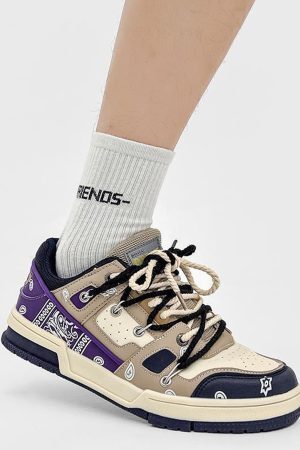 Concert Outfit Retro Cashew Flower Board Casual Shoes