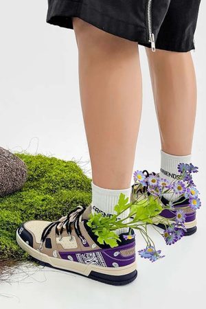 Concert Outfit Retro Cashew Flower Board Casual Shoes