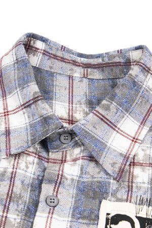 Concert Outfit Retro Cleanfit Patch Embroidered Plaid Shirt