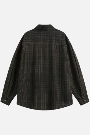 Concert Outfit Retro Cleanfit Plaid Shirt
