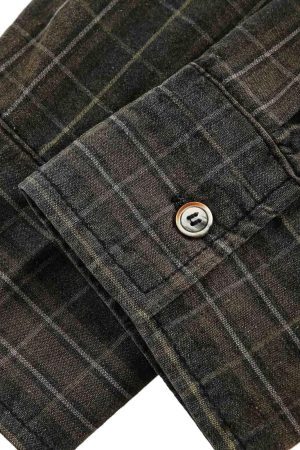 Concert Outfit Retro Cleanfit Plaid Shirt