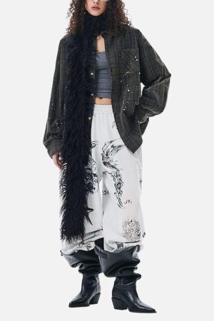 Concert Outfit Retro Cleanfit Plaid Shirt