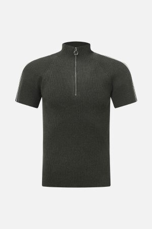 Concert Outfit Retro Cleanfit Quarter Zip- Up T-Shirt