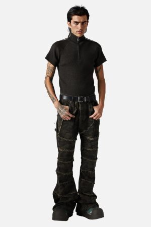 Concert Outfit Retro Cleanfit Quarter Zip- Up T-Shirt