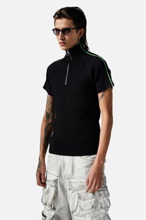 Concert Outfit Retro Cleanfit Quarter Zip- Up T-Shirt
