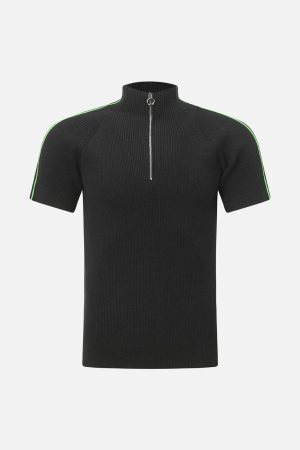 Concert Outfit Retro Cleanfit Quarter Zip- Up T-Shirt