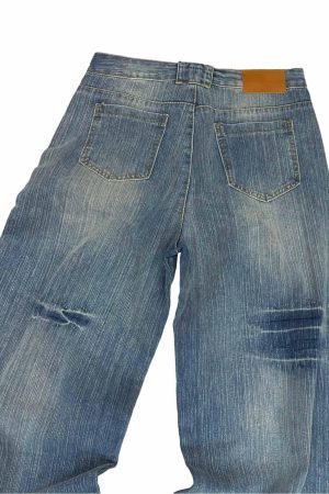 Concert Outfit Retro Cleanfit Washed Baggy Jeans