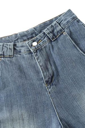 Concert Outfit Retro Cleanfit Washed Baggy Jeans