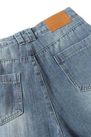 Concert Outfit Retro Cleanfit Washed Baggy Jeans