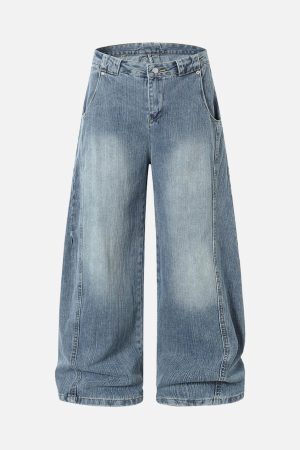Concert Outfit Retro Cleanfit Washed Baggy Jeans