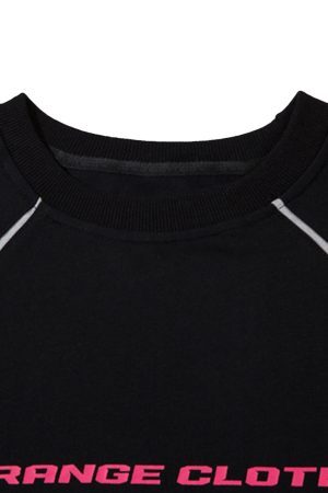 Concert Outfit Retro Color-Blocked Deconstructed Stitching Racing T-Shirt