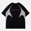 Concert Outfit Retro Color-Blocked Deconstructed Stitching Racing T-Shirt