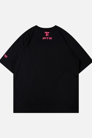 Concert Outfit Retro Color-Blocked Deconstructed Stitching Racing T-Shirt