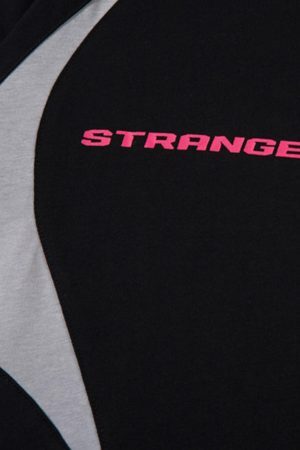 Concert Outfit Retro Color-Blocked Deconstructed Stitching Racing T-Shirt